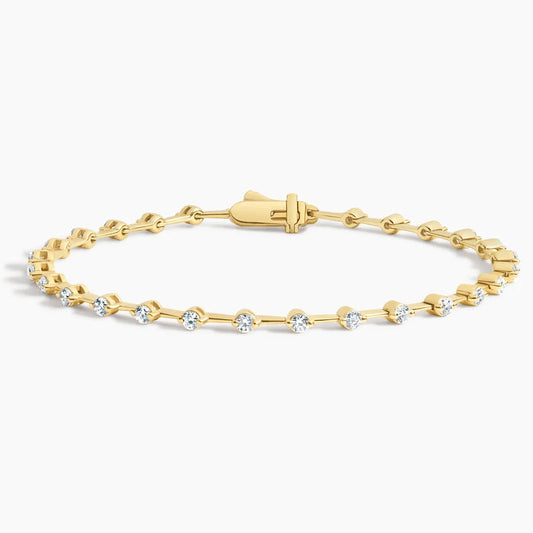7 in. Spaced Lab Diamond Tennis Bracelet (1 1/2 ct. tw.) in 14K Yellow Gold