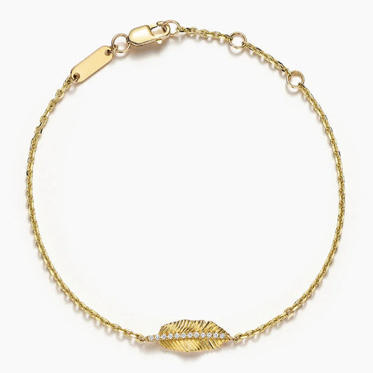 Jane Goodall Leaf Lab Diamond Bracelet in 14K Yellow Gold