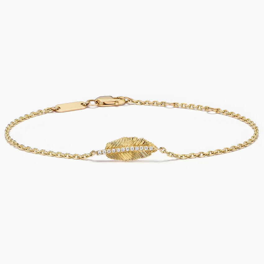 Jane Goodall Leaf Lab Diamond Bracelet in 14K Yellow Gold