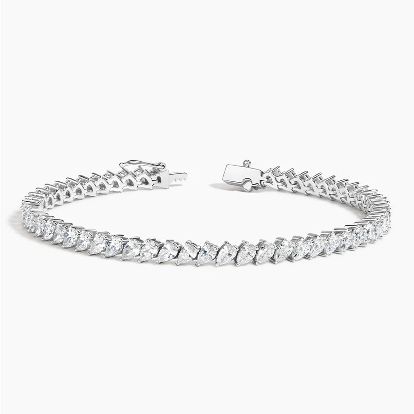 Angled Pear Lab Diamond Tennis Bracelet (6 ct. tw.) in 18K White Gold