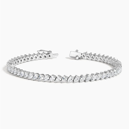 Angled Pear Lab Diamond Tennis Bracelet (6 ct. tw.) in 18K White Gold