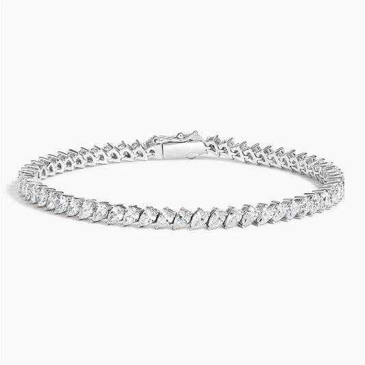 Angled Pear Lab Diamond Tennis Bracelet (6 ct. tw.) in 18K White Gold