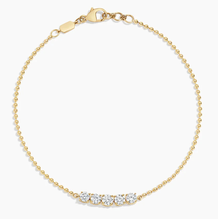 Five Stone Lab Diamond Bracelet (3/4 ct. tw.) in 14K Yellow Gold