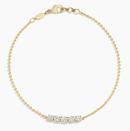 Five Stone Lab Diamond Bracelet (3/4 ct. tw.) in 14K Yellow Gold