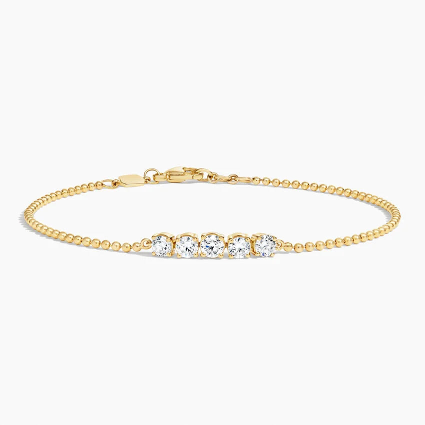 Five Stone Lab Diamond Bracelet (3/4 ct. tw.) in 14K Yellow Gold