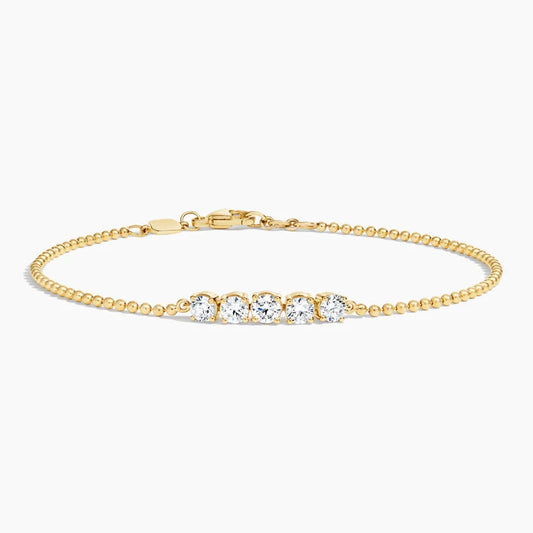 Five Stone Lab Diamond Bracelet (3/4 ct. tw.) in 14K Yellow Gold