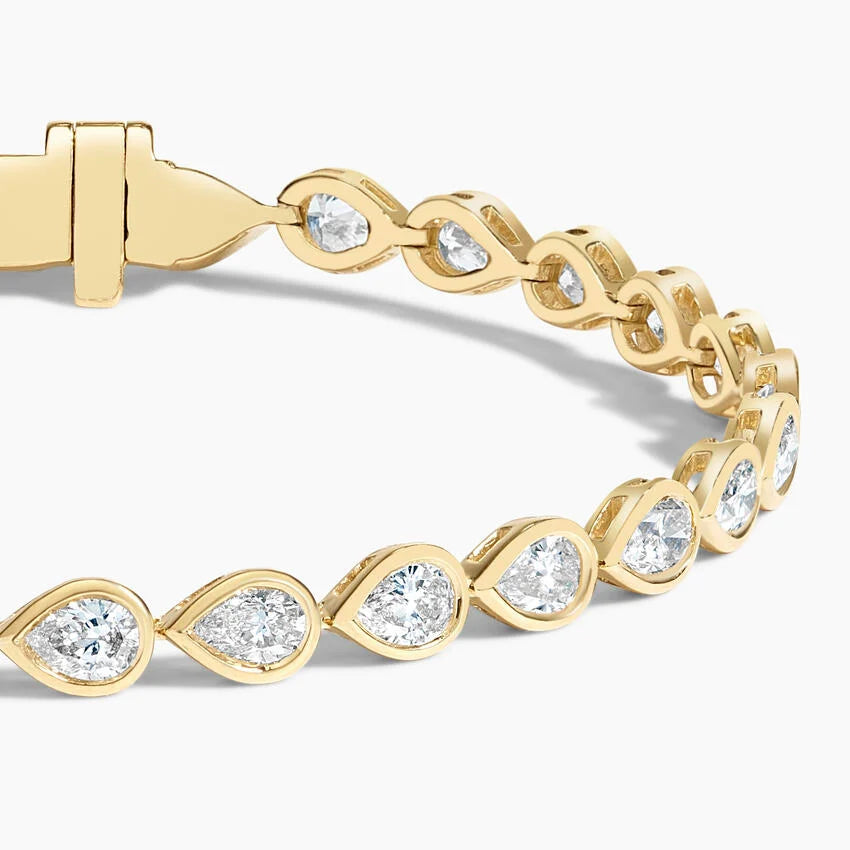 Pear Lab Diamond Bezel Tennis Bracelet (2 3/4 ct. tw.) in 14K Yellow Gold