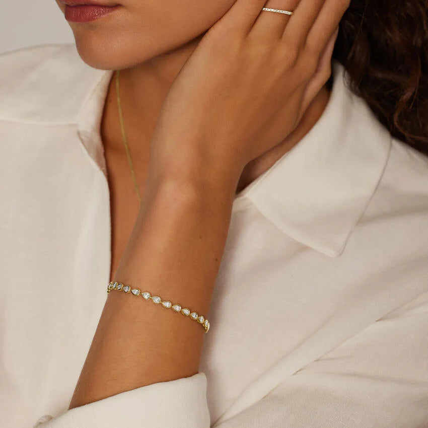 Pear Lab Diamond Bezel Tennis Bracelet (2 3/4 ct. tw.) in 14K Yellow Gold
