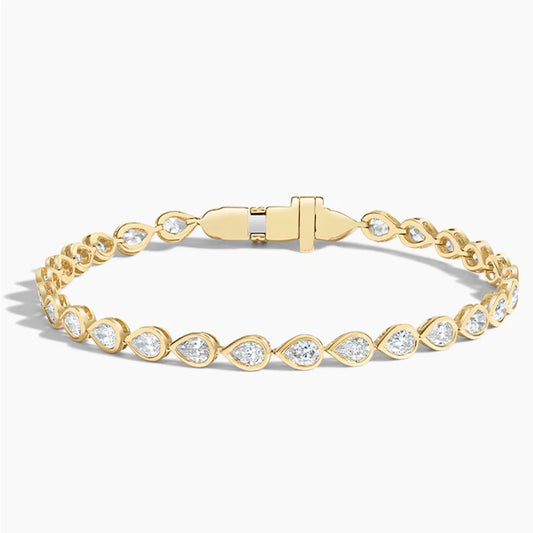 Pear Lab Diamond Bezel Tennis Bracelet (2 3/4 ct. tw.) in 14K Yellow Gold