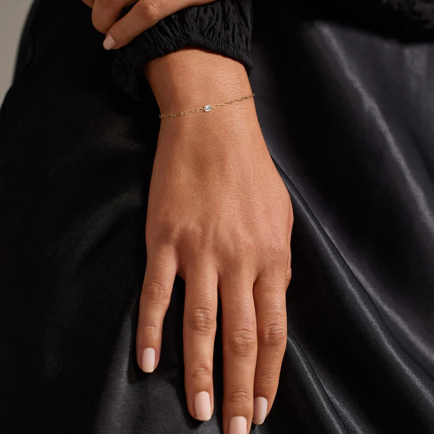 7 in. Emerald-Cut Lab Diamond Paperclip Chain Bracelet (1/3 ct. tw.) in 14K Yellow Gold