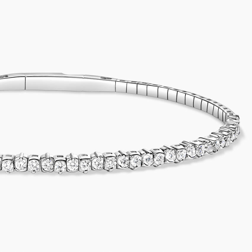 Lab Diamond Flexible Tennis Bangle Bracelet (1 1/3 ct. tw.) in 18K White Gold