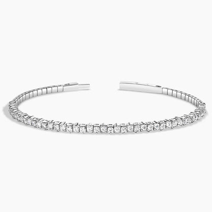 Lab Diamond Flexible Tennis Bangle Bracelet (1 1/3 ct. tw.) in 18K White Gold