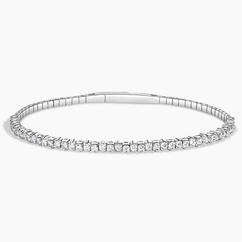 Lab Diamond Flexible Tennis Bangle Bracelet (1 1/3 ct. tw.) in 18K White Gold