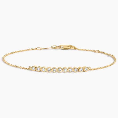 1/5 Coverage Petite Bezel Lab Diamond Tennis Bracelet (1/8 ct. tw.) in 14K Yellow Gold