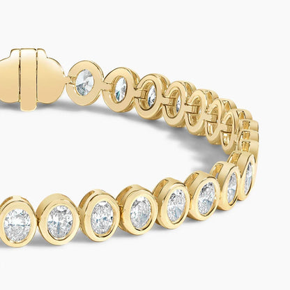 Oval Lab Diamond Bezel Tennis Bracelet (3 3/4 ct. tw.) in 14K Yellow Gold