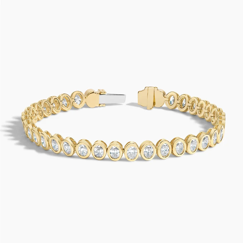 Oval Lab Diamond Bezel Tennis Bracelet (3 3/4 ct. tw.) in 14K Yellow Gold