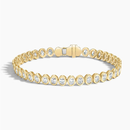 Oval Lab Diamond Bezel Tennis Bracelet (3 3/4 ct. tw.) in 14K Yellow Gold