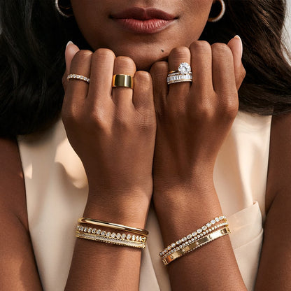 Heart Shaped Lab Diamond Bezel Tennis Bracelet (3 1/3 ct. tw.) in 14K Yellow Gold