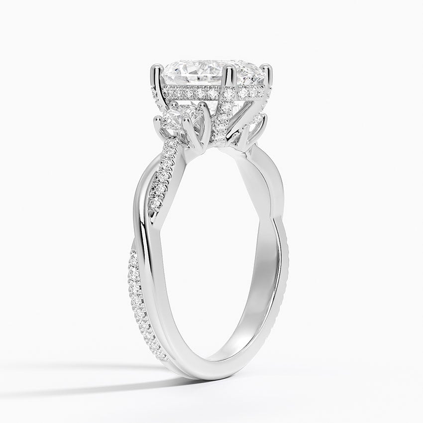 Adorned Petite Twisted Vine Three Stone Diamond Ring