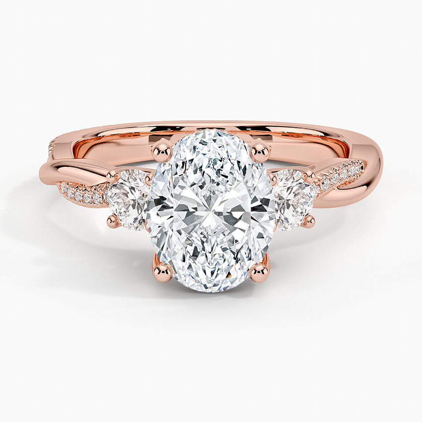 Adorned Petite Twisted Vine Three Stone Diamond Ring