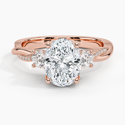Adorned Petite Twisted Vine Three Stone Diamond Ring