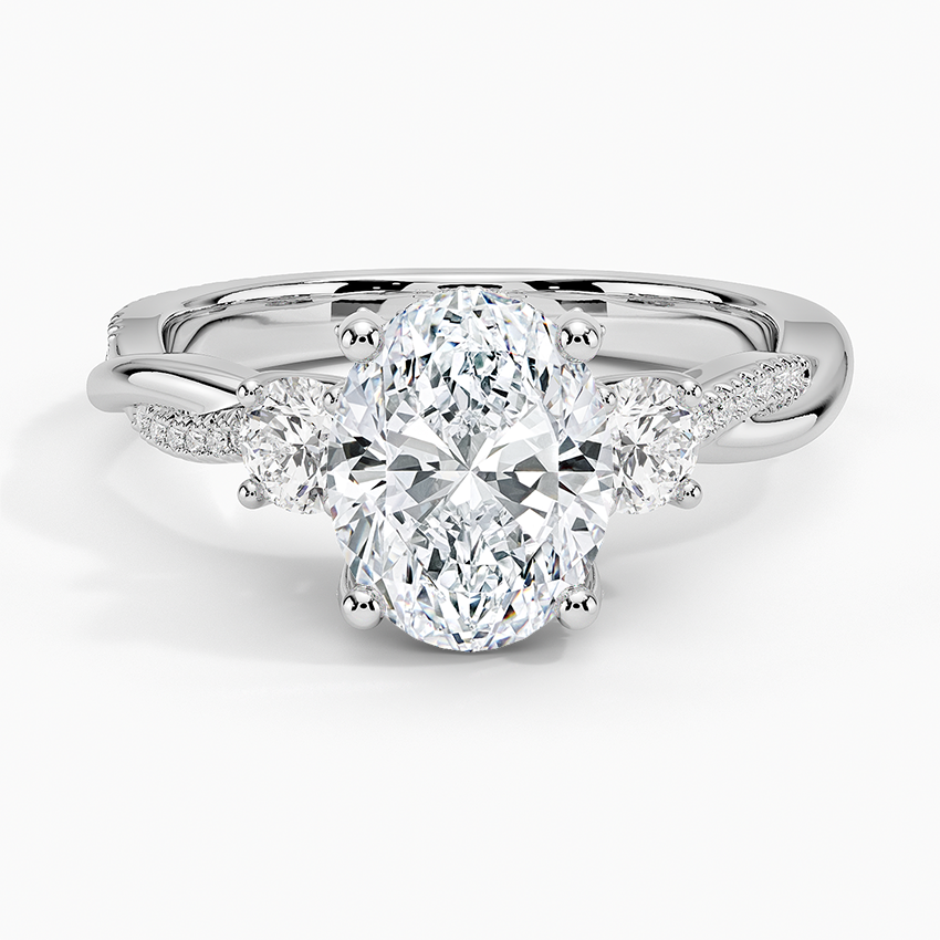 Adorned Petite Twisted Vine Three Stone Diamond Ring