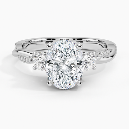 Adorned Petite Twisted Vine Three Stone Diamond Ring
