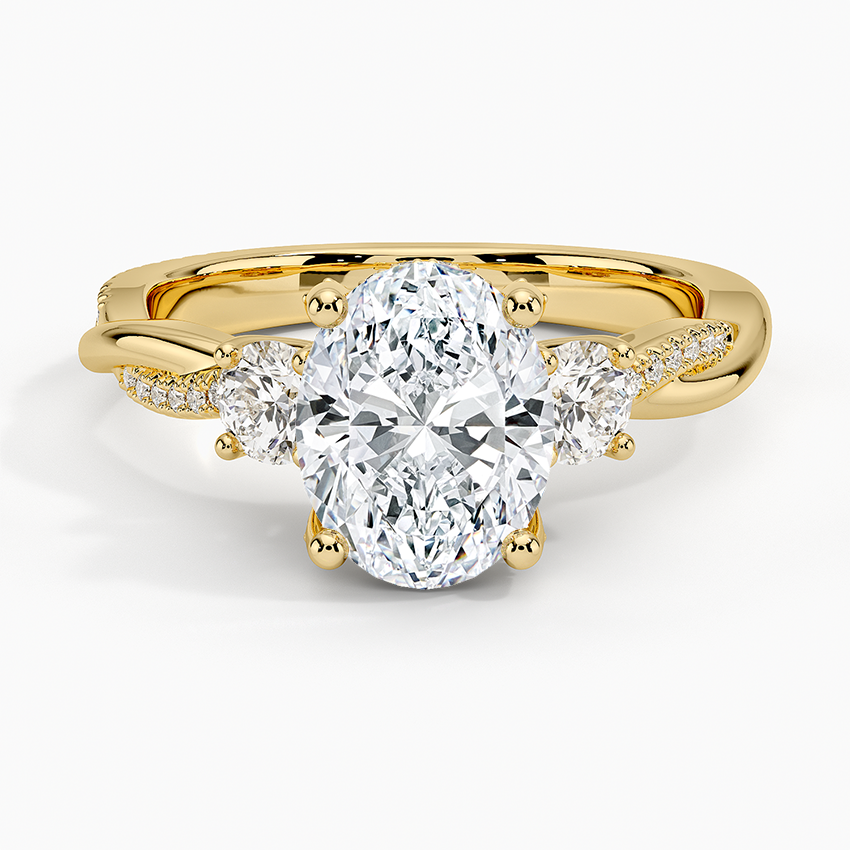 Adorned Petite Twisted Vine Three Stone Diamond Ring