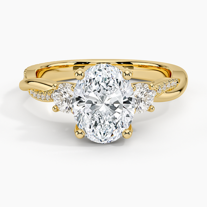 Adorned Petite Twisted Vine Three Stone Diamond Ring