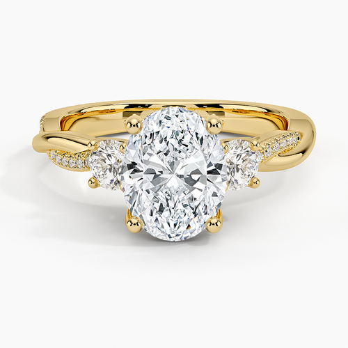 Adorned Petite Twisted Vine Three Stone Diamond Ring
