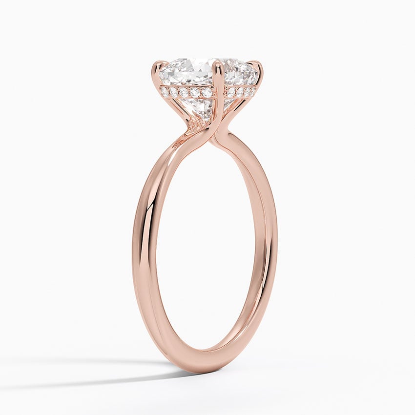 Freesia Hidden Halo Diamond Ring in 18K Yellow Gold