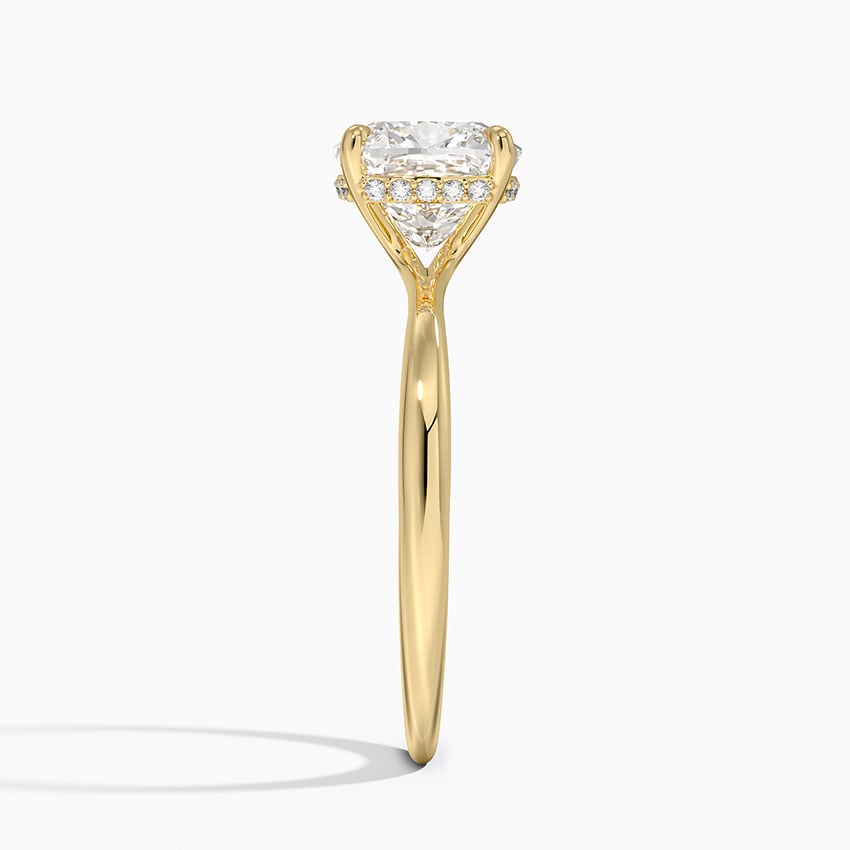 Freesia Hidden Halo Diamond Ring in 18K Yellow Gold