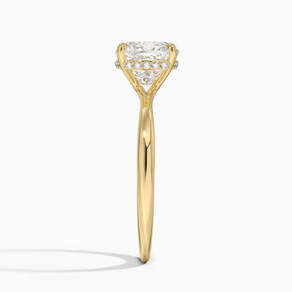 Freesia Hidden Halo Diamond Ring in 18K Yellow Gold