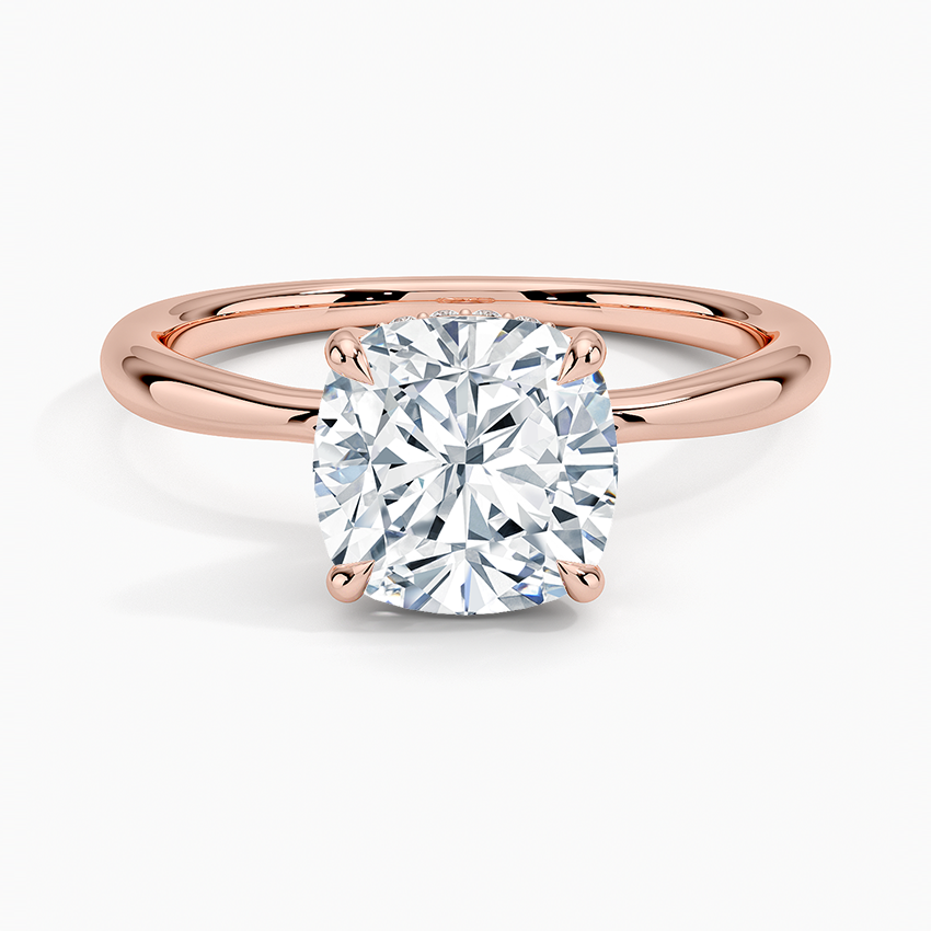 Freesia Hidden Halo Diamond Ring in 18K Yellow Gold