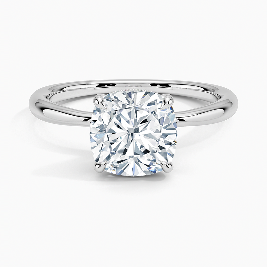 Freesia Hidden Halo Diamond Ring in 18K Yellow Gold