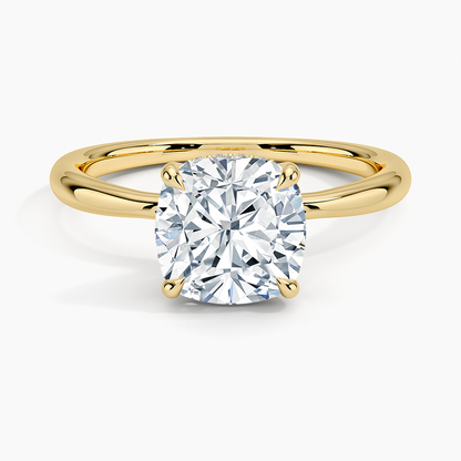 Freesia Hidden Halo Diamond Ring in 18K Yellow Gold