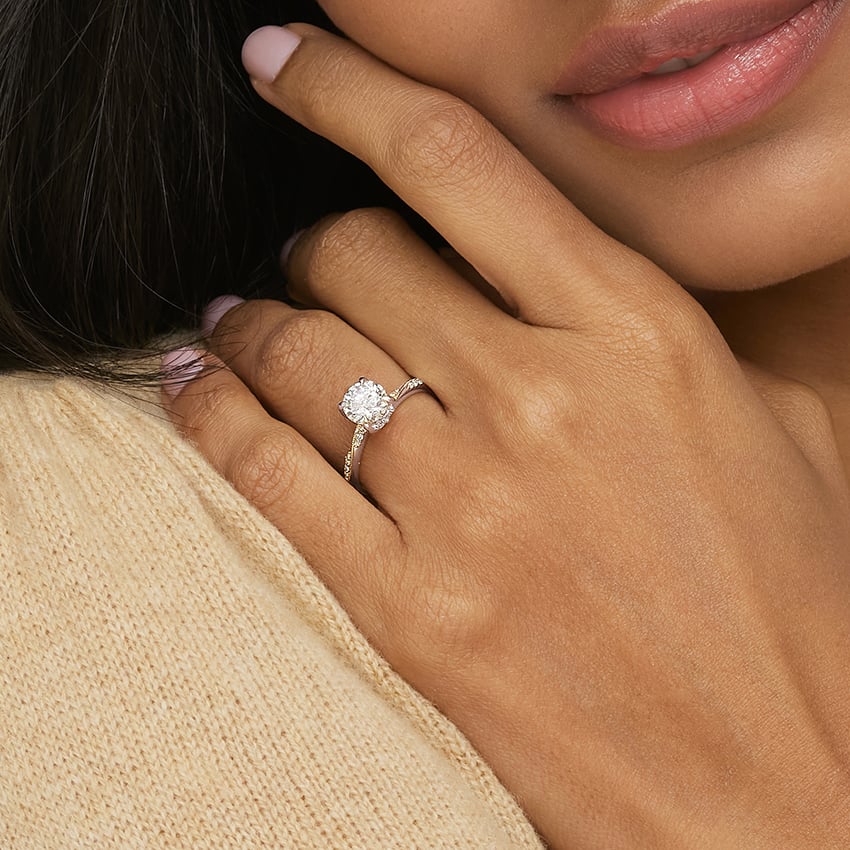 Camellia Hidden Accent 1.5mm Diamond Ring