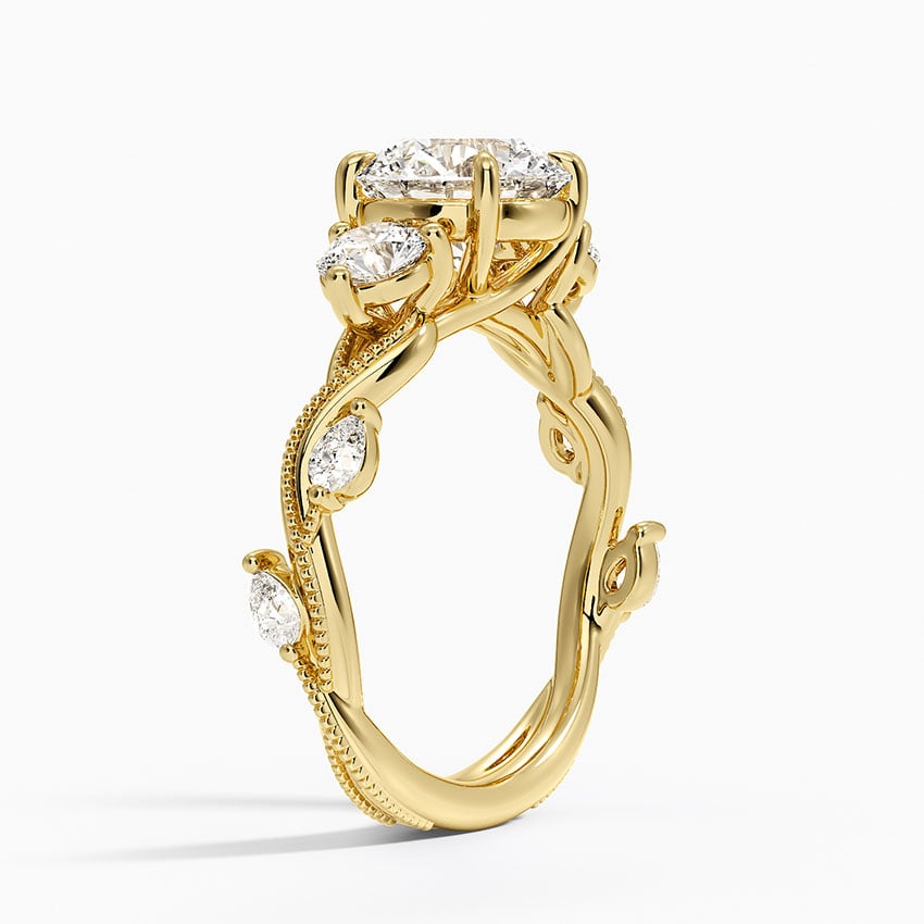 Vintage Secret Garden Three Stone Diamond Ring