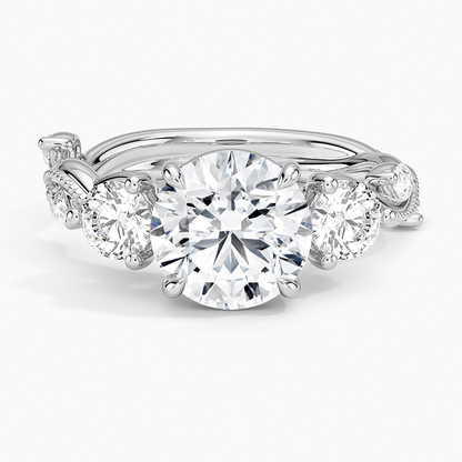 Vintage Secret Garden Three Stone Diamond Ring