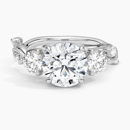 Vintage Secret Garden Three Stone Diamond Ring