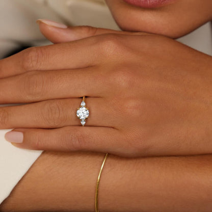 Adorned Petite Opera Three Stone Diamond Ring