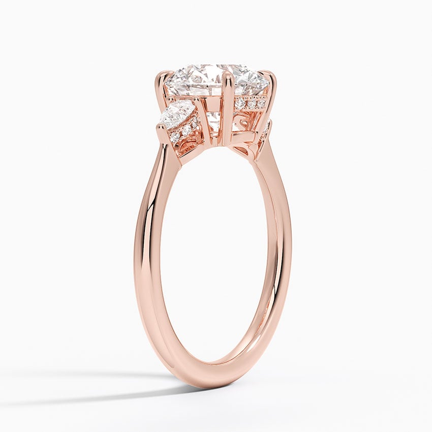 Adorned Petite Opera Three Stone Diamond Ring