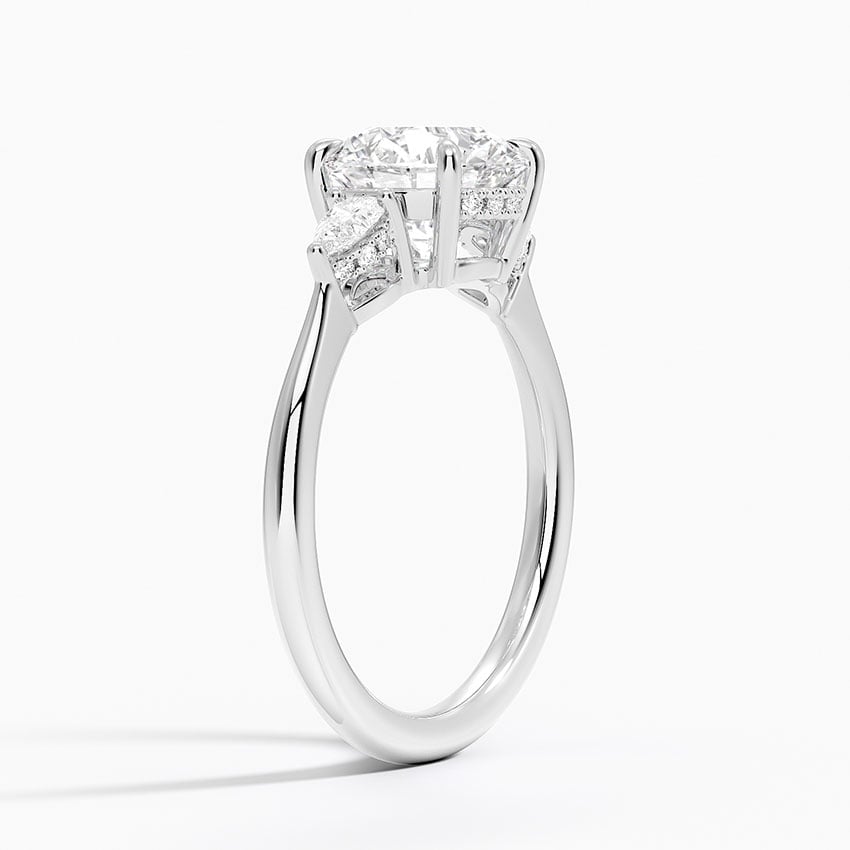 Adorned Petite Opera Three Stone Diamond Ring