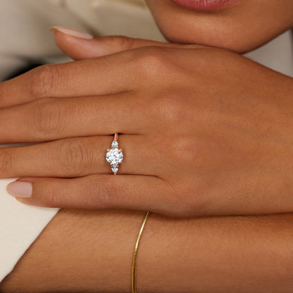 Adorned Petite Opera Three Stone Diamond Ring