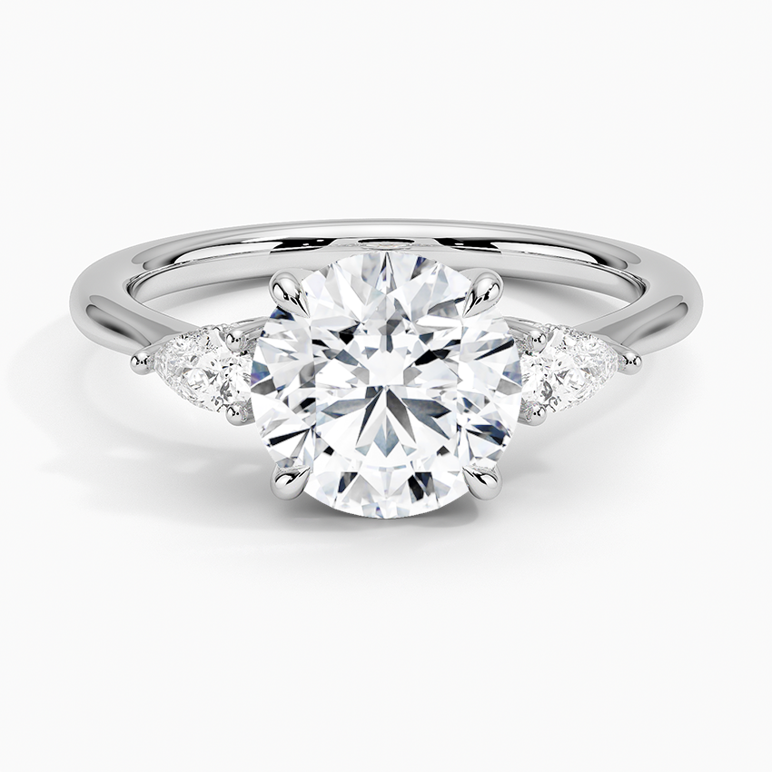 Adorned Petite Opera Three Stone Diamond Ring