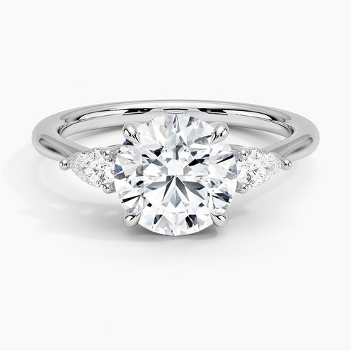 Adorned Petite Opera Three Stone Diamond Ring