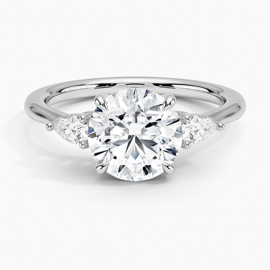 Adorned Petite Opera Three Stone Diamond Ring