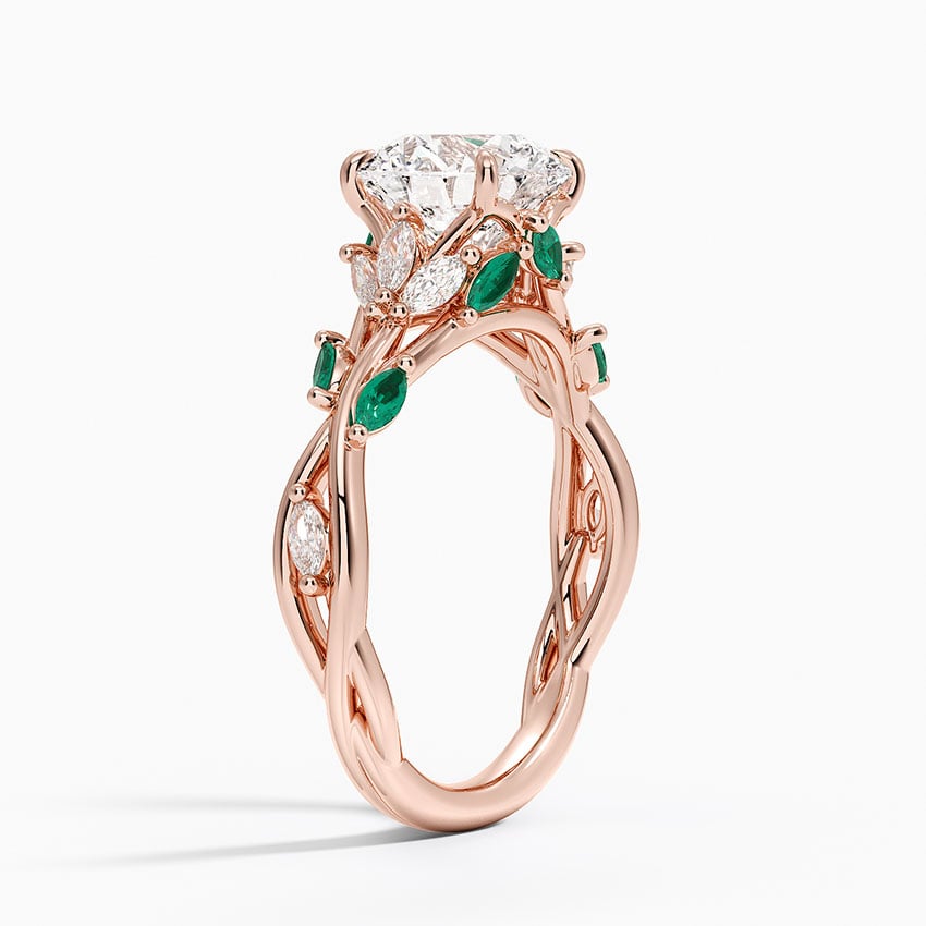 Secret Garden Lab Emerald and Diamond Ring (1/4 ct. tw.)
