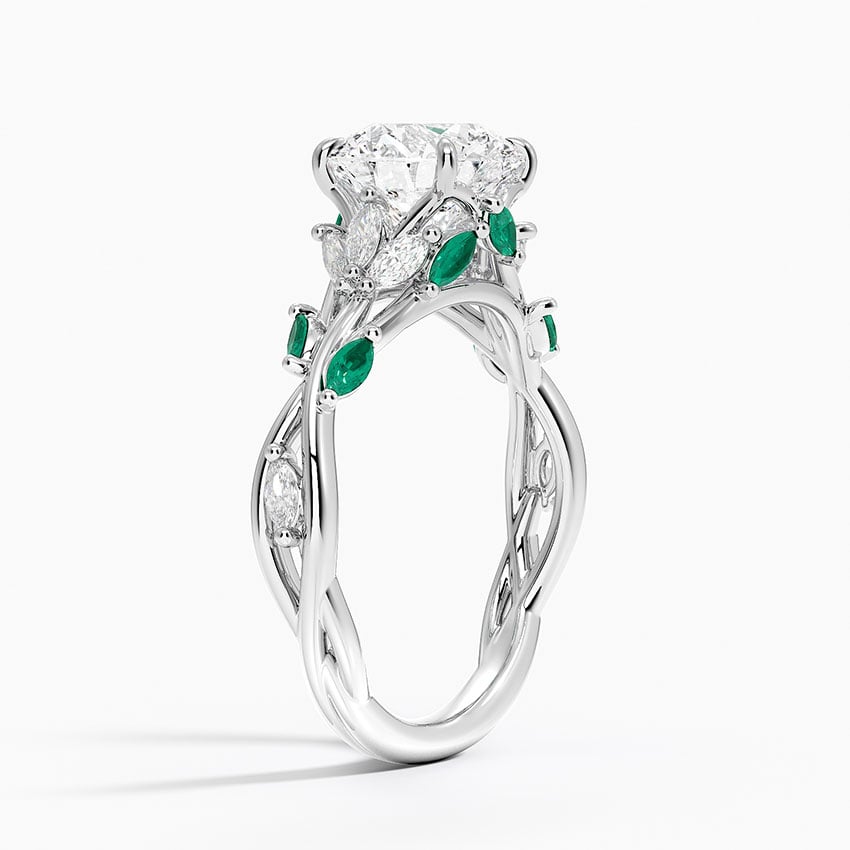 Secret Garden Lab Emerald and Diamond Ring (1/4 ct. tw.)