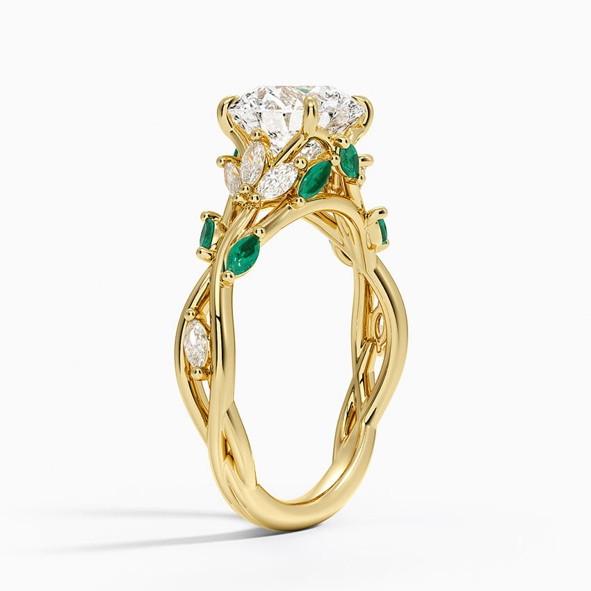 Secret Garden Lab Emerald and Diamond Ring (1/4 ct. tw.)